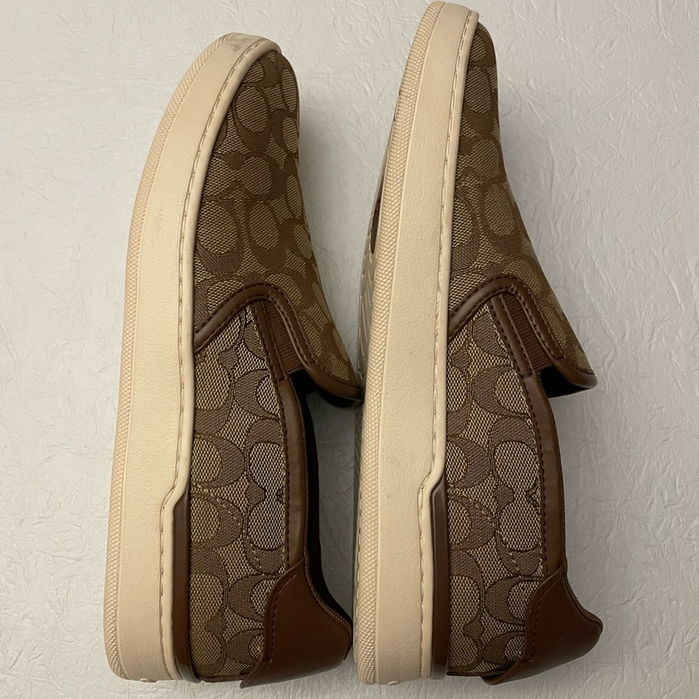 Coach Women's Tan Patterned Loafers - Picture 6 of 7